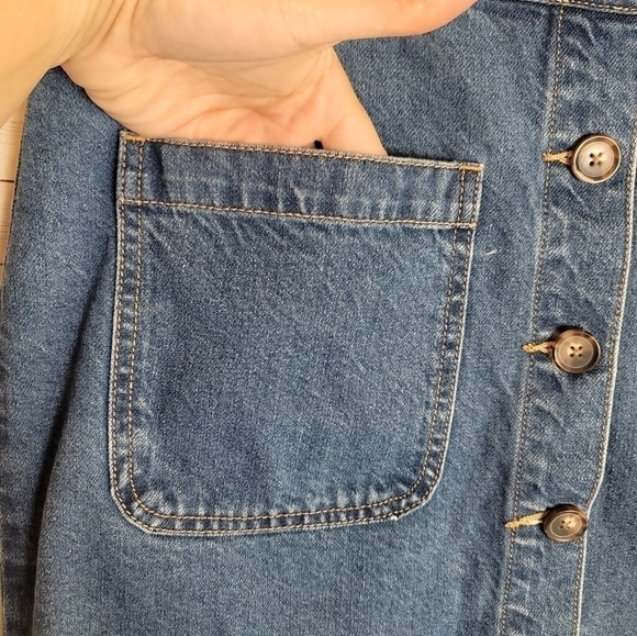 WE THE FREE FRONT POCKET BUTTON FRONT DENIM SKIRT, SZ 31 - Picture 3 of 13